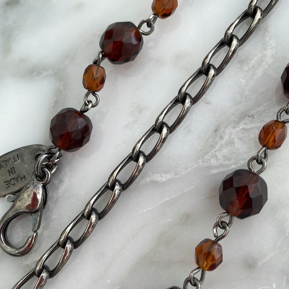 Made in Italy - long amber colored statement necklace! - Picture 5 of 8